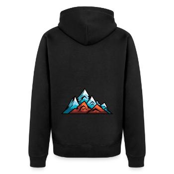Mountains symbol mountaineering - Unisex Premium Organic Zip Hoodie - black - Back - Nico (187cm)
