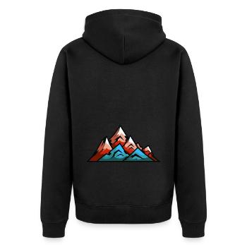 Mountains symbol mountaineering - Unisex Premium Organic Zip Hoodie - black - Back - Nico (187cm)