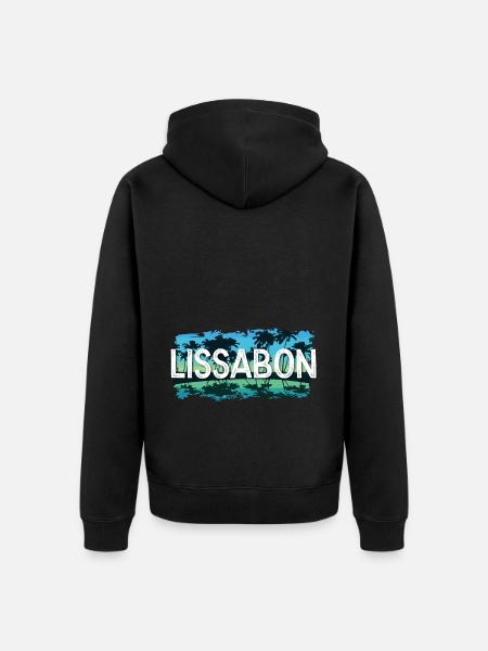 Lisbon - Unisex Premium Organic Zip Hoodie - black