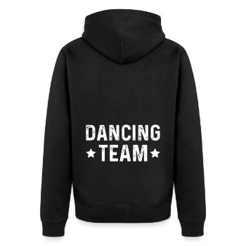 Dancing Team - Unisex Premium Bio Zip Hoodie - Schwarz - Hinten - Nico (187cm)