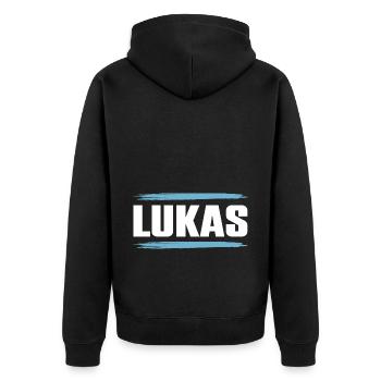 Lukas - Veste à capuche bio Premium Unisexe - noir - Dos - Nico (187cm)