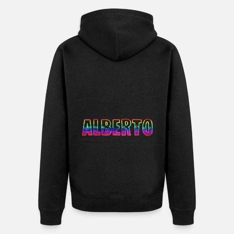 alberto rs regenbogen - Unisex Premium Bio Zip Hoodie - Schwarz