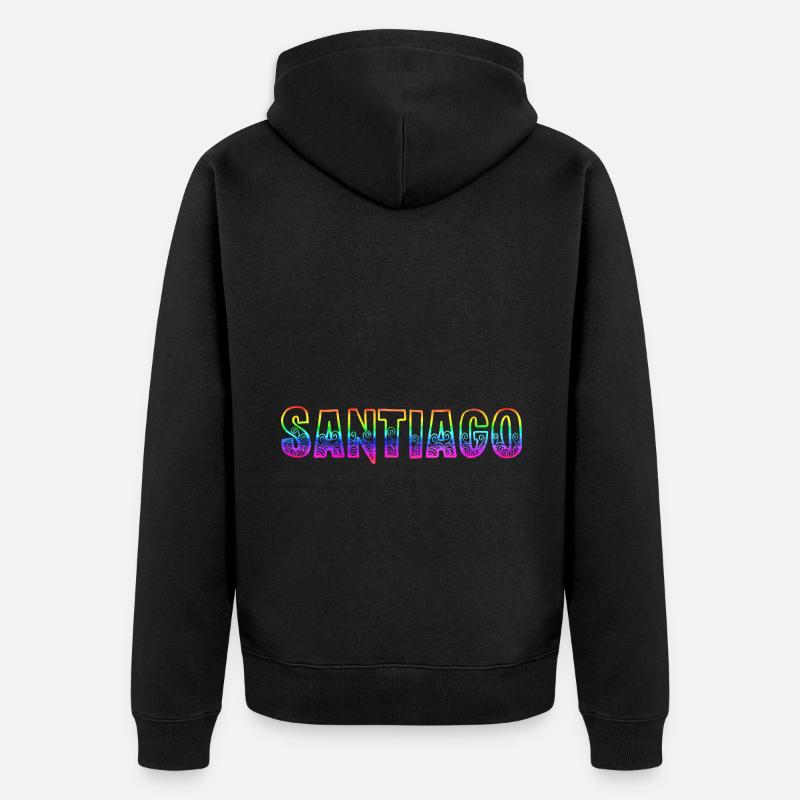 santiago rs regenbogen - Unisex Premium Bio Zip Hoodie - Schwarz