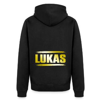 Lukas - Veste à capuche bio Premium Unisexe - noir - Dos - Nico (187cm)