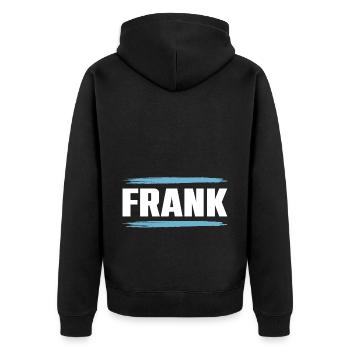 Frank - Unisex Premium Organic Zip Hoodie - black - Back - Nico (187cm)