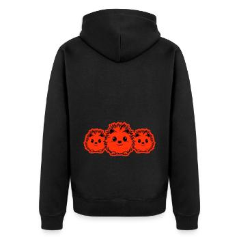 Igel Tier Baby - Unisex Premium Bio Zip Hoodie - Schwarz - Hinten - Nico (187cm)