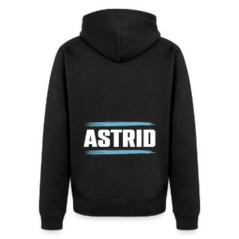 Astrid - Unisex Premium Organic Zip Hoodie - black - Back - Nico (187cm)