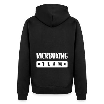 Kickboxing Team - Unisex Premium Organic Zip Hoodie - black - Back - Nico (187cm)