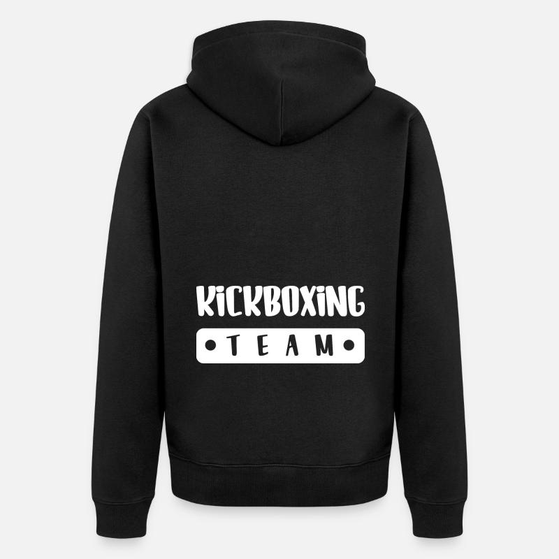 Équipe de kickboxing - Veste à capuche bio Premium Unisexe - noir