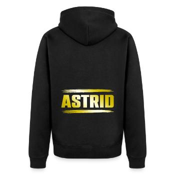 Astrid - Unisex Premium Organic Zip Hoodie - black - Back - Nico (187cm)