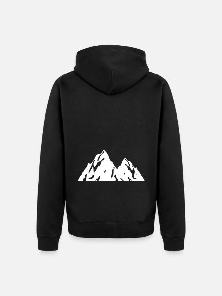 Mountain Silhouette Symbol Mountains - Unisex Premium Organic Zip Hoodie - black