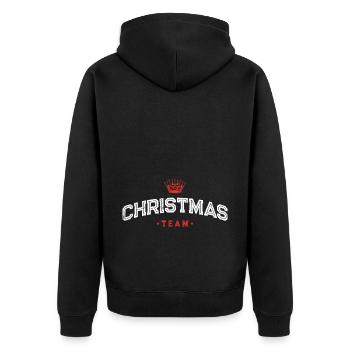 Christmas Team Weihnachten Xmas - Unisex Premium Bio Zip Hoodie - Schwarz - Hinten - Nico (187cm)