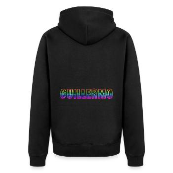 Guillermo RS Rainbow - Unisex Premium Organic Zip Hoodie - black - Back - Nico (187cm)