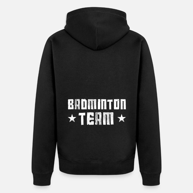 Équipe de badminton - Veste à capuche bio Premium Unisexe - noir