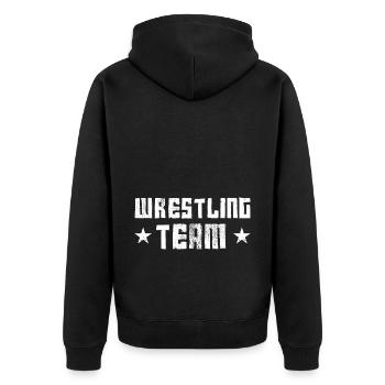 Wrestling Team - Unisex Premium Bio Zip Hoodie - Schwarz - Hinten - Nico (187cm)