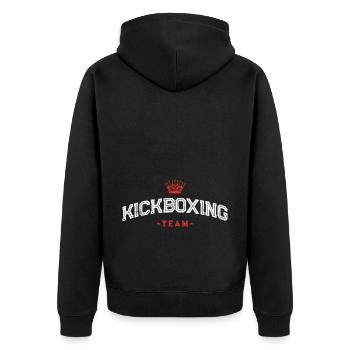 Kickboxing Team - Unisex Premium Organic Zip Hoodie - black - Back - Nico (187cm)