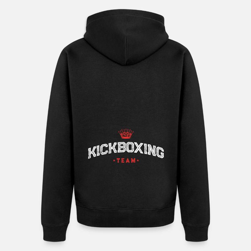 Équipe de kickboxing - Veste à capuche bio Premium Unisexe - noir