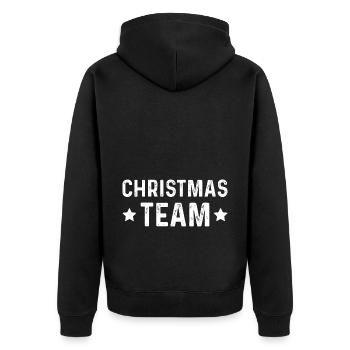 Christmas Team - Unisex Premium Organic Zip Hoodie - black - Back - Nico (187cm)
