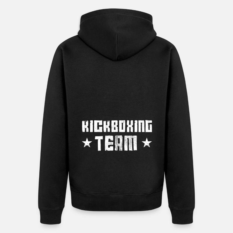 Équipe de kickboxing - Veste à capuche bio Premium Unisexe - noir