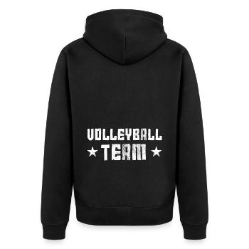 Volleyball Team - Unisex Premium Organic Zip Hoodie - black - Back - Nico (187cm)