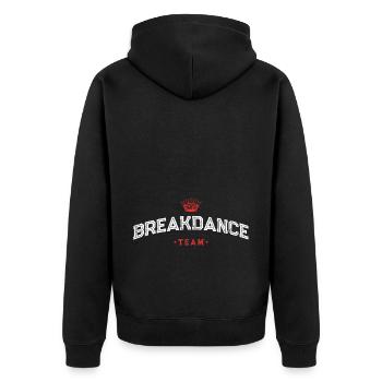 Breakdance Team Tanzen - Unisex Premium Bio Zip Hoodie - Schwarz - Hinten - Nico (187cm)