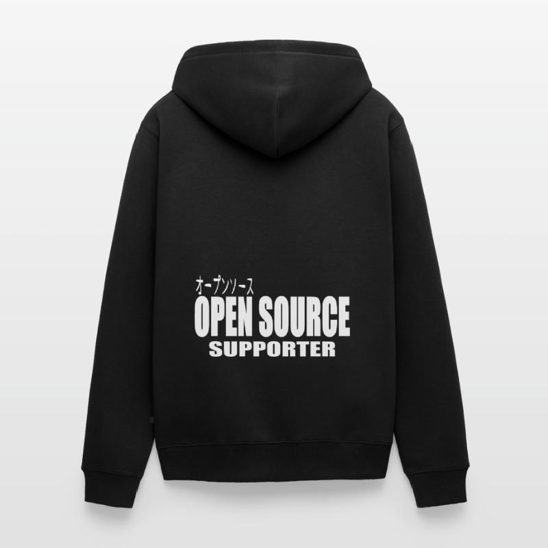 LUZILLION CODER COUTURE, OPEN SOURCE SUPPORTER Unisex Premium Bio Zip Hoodie
