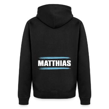 Matthias - Veste à capuche bio Premium Unisexe - noir - Dos - Nico (187cm)