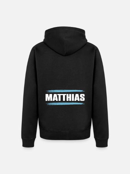 Matthias - Unisex Premium Organic Zip Hoodie - black
