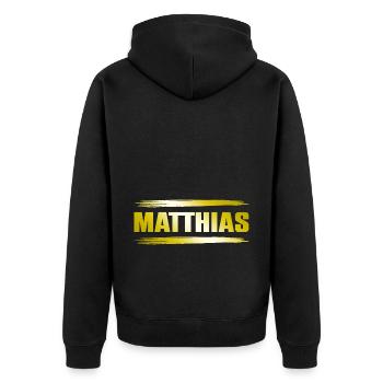 Matthias - Veste à capuche bio Premium Unisexe - noir - Dos - Nico (187cm)
