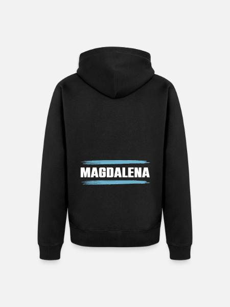 Magdalena - Unisex Premium Organic Zip Hoodie - black