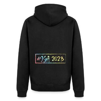 Jga 2023 - Unisex Premium Bio Zip Hoodie - Schwarz - Hinten - Nico (187cm)