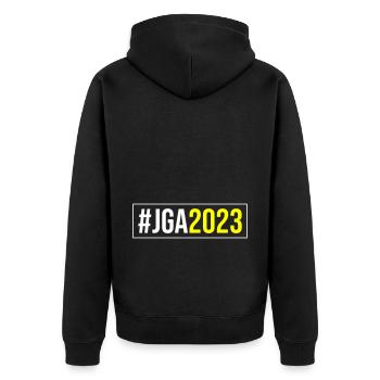 Jga 2023 Junggesellenabschied - Unisex Premium Bio Zip Hoodie - Schwarz - Hinten - Nico (187cm)
