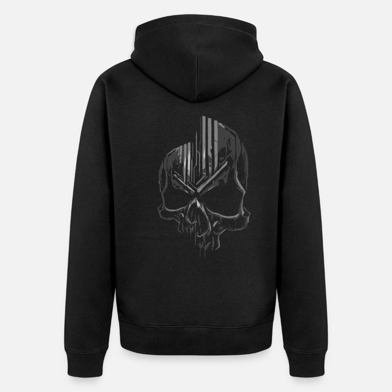 Totenkopf - Unisex Premium Bio Zip Hoodie - Schwarz
