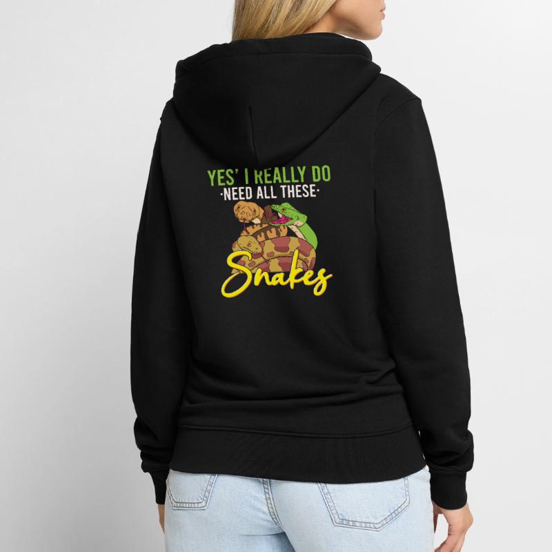 Funny Python Snake / Boa Constrictor Unisex Premium Organic Zip Hoodie