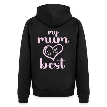 Ma mère est la meilleure - Veste à capuche bio Premium Unisexe - noir - Dos - Nico (187cm)