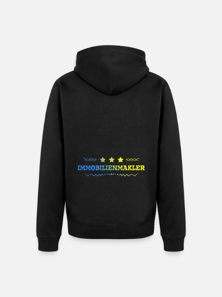 Immobilienmakler Beruf - Unisex Premium Bio Zip Hoodie - Schwarz
