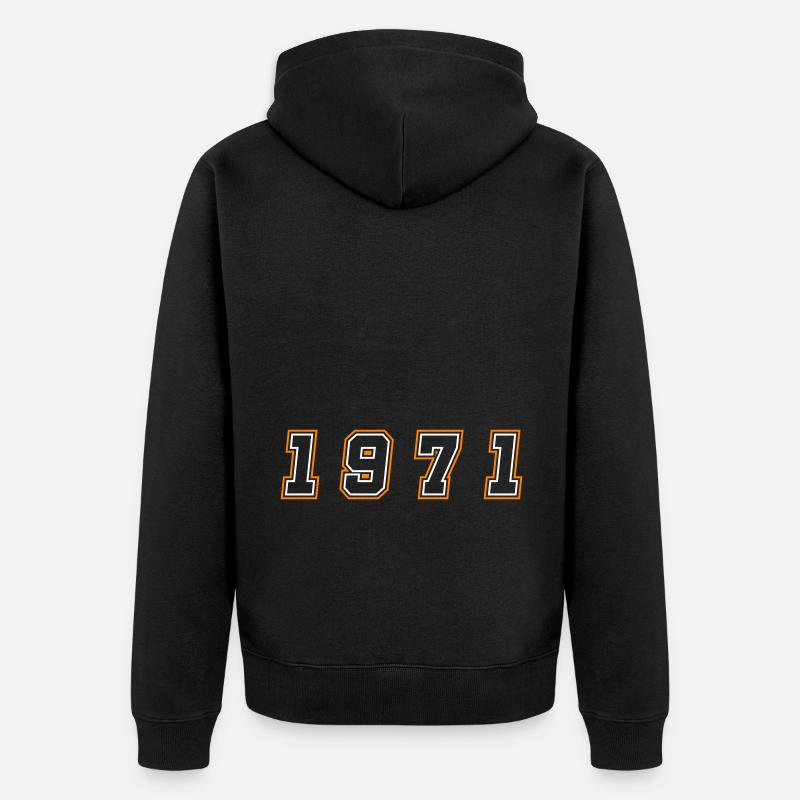 Numéro de l’année 1971 - Veste à capuche bio Premium Unisexe - noir