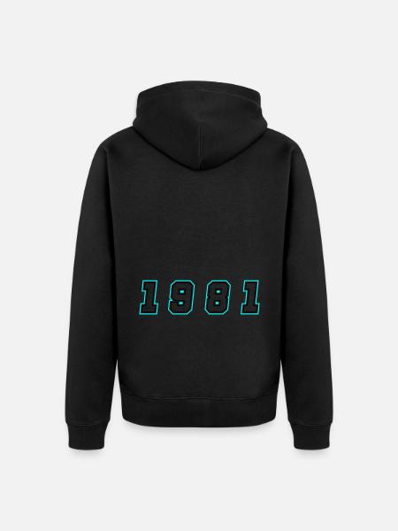 1981 Year Number - Unisex Premium Organic Zip Hoodie - black