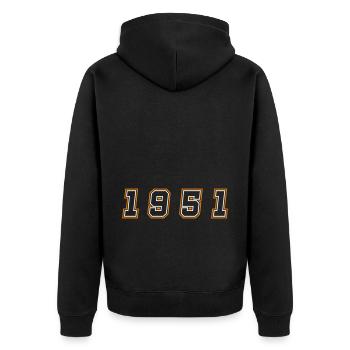 1951 Year Number - Unisex Premium Organic Zip Hoodie - black - Back - Nico (187cm)