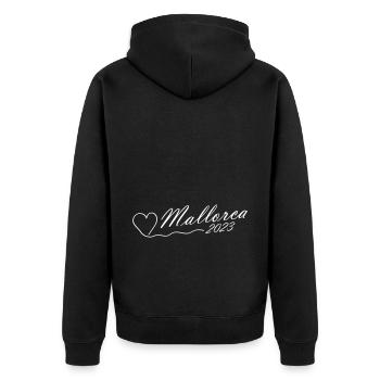 Majorque 2023 Coeur - Veste à capuche bio Premium Unisexe - noir - Dos - Nico (187cm)