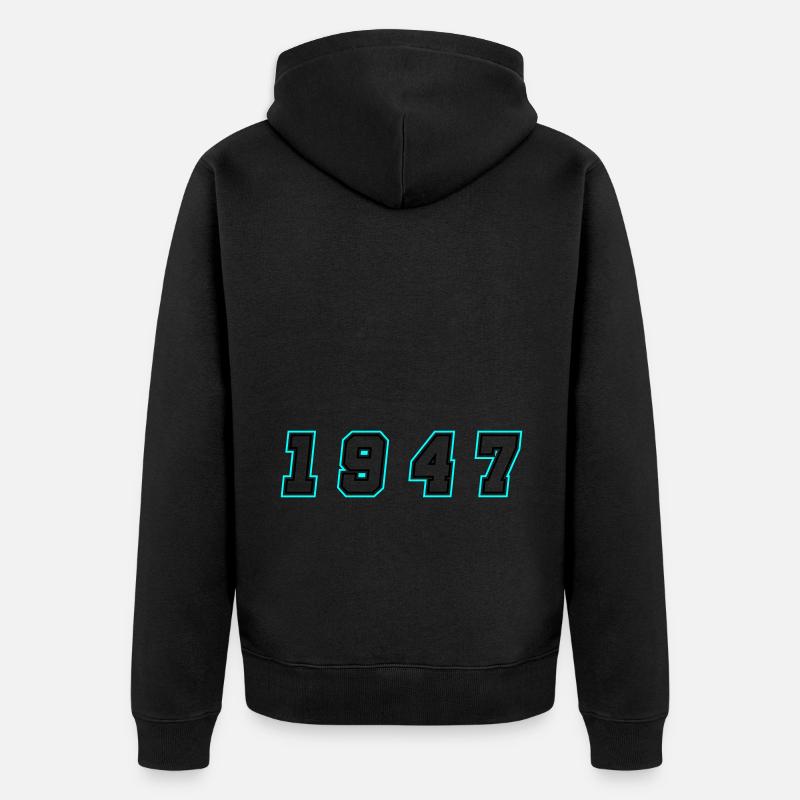 Numéro de l’année 1947 - Veste à capuche bio Premium Unisexe - noir