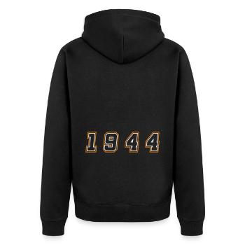 Numéro de l’année 1944 - Veste à capuche bio Premium Unisexe - noir - Dos - Nico (187cm)
