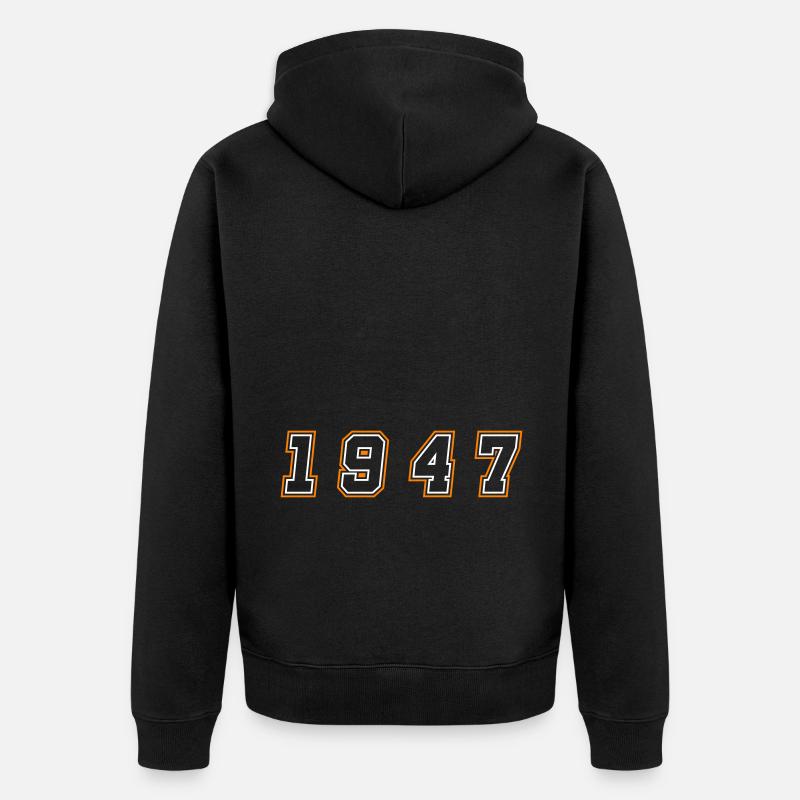 Numéro de l’année 1947 - Veste à capuche bio Premium Unisexe - noir
