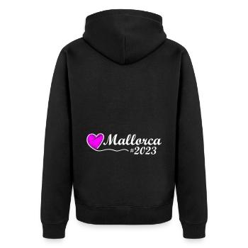 Majorque 2023 Coeur - Veste à capuche bio Premium Unisexe - noir - Dos - Nico (187cm)