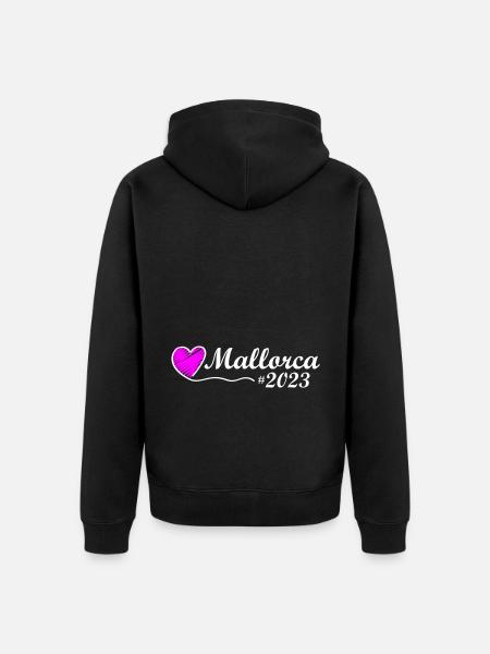 Mallorca 2023 Heart - Unisex Premium Organic Zip Hoodie - black