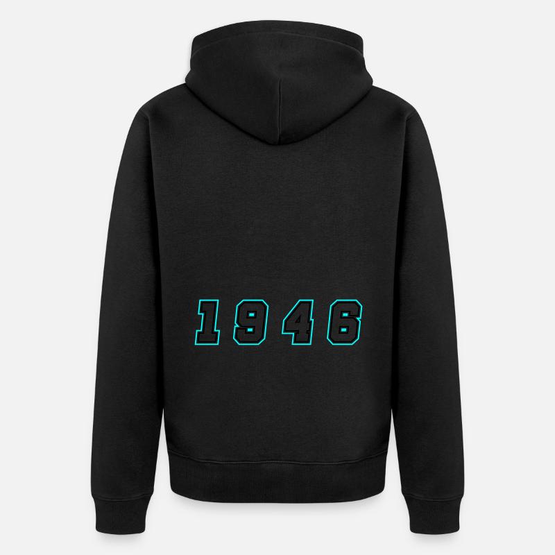 Numéro de l’année 1946 - Veste à capuche bio Premium Unisexe - noir