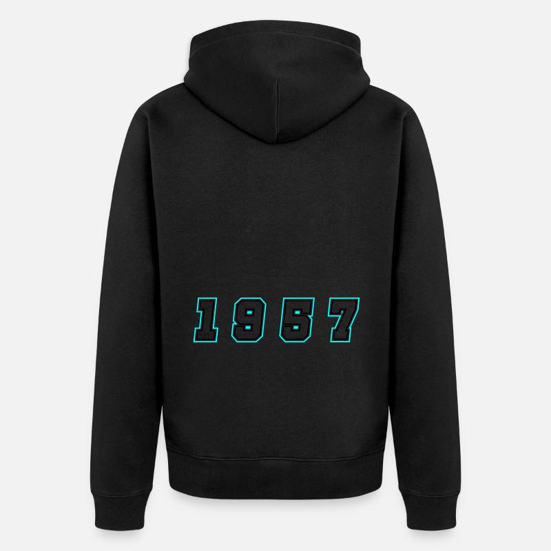 Numéro de l’année 1957 - Veste à capuche bio Premium Unisexe - noir