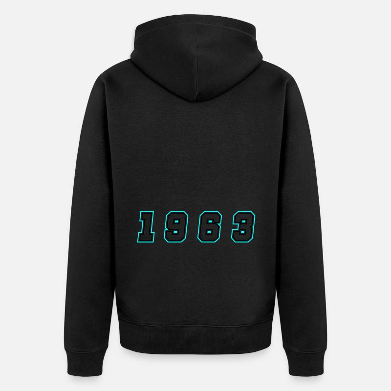Numéro de l’année 1963 - Veste à capuche bio Premium Unisexe - noir
