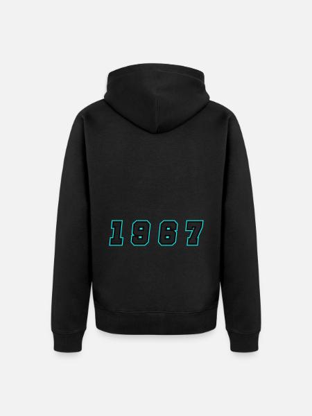 1967 Year Number - Unisex Premium Organic Zip Hoodie - black