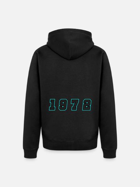 1972 Year Number - Unisex Premium Organic Zip Hoodie - black